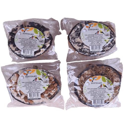Sortenæb mix af halve kokosnødder med topping (assorteret)