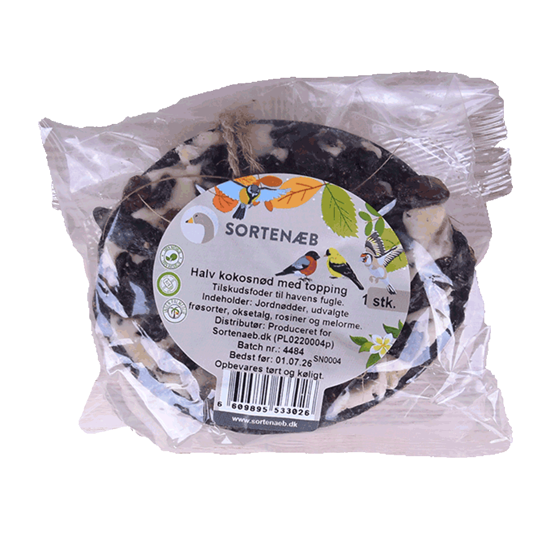 Sortenæb mix af halve kokosnødder med topping (assorteret)