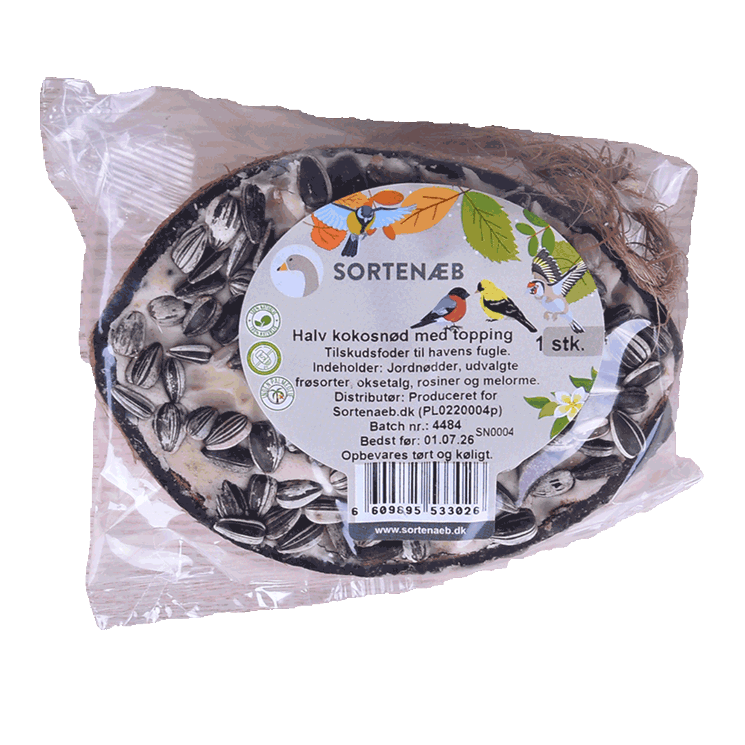 Sortenæb mix af halve kokosnødder med topping (assorteret)