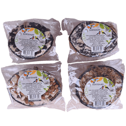 Sortenæb mix af halve kokosnødder med topping (assorteret)